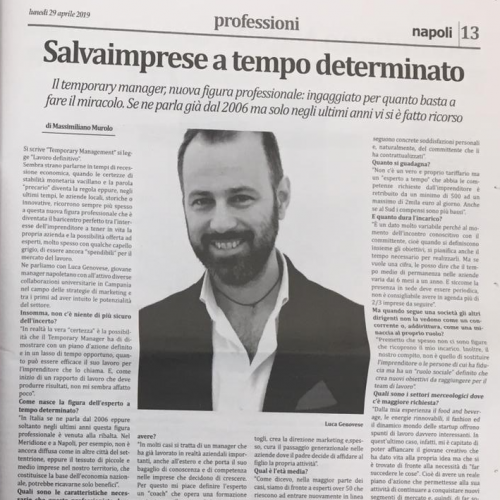Luca Genovese Temporary manager cross hub